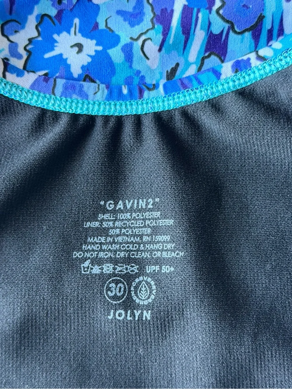 JOLYN Gavin 2 Blue Floral One Piece Swimsuit Size 30 4/6 Open Back Tie Back